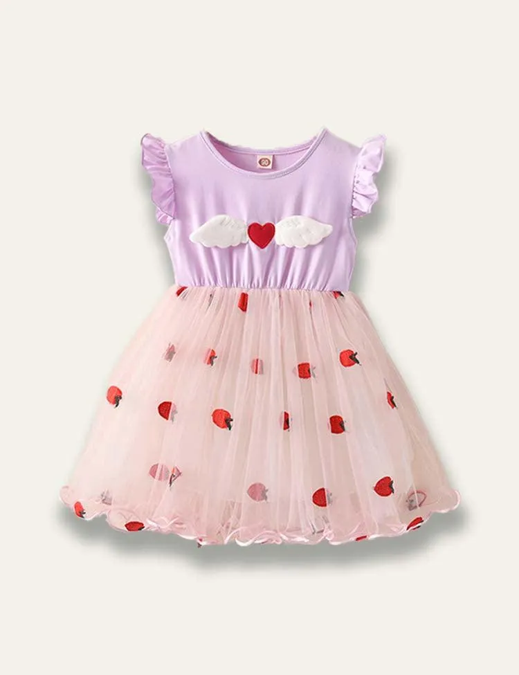 Valentine's Day Flying Heart Sleeveless Tulle Dress - Image 2