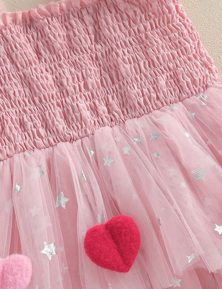 Valentine's Day Heart Applique Multi-layers Tulle Dress - Image 4