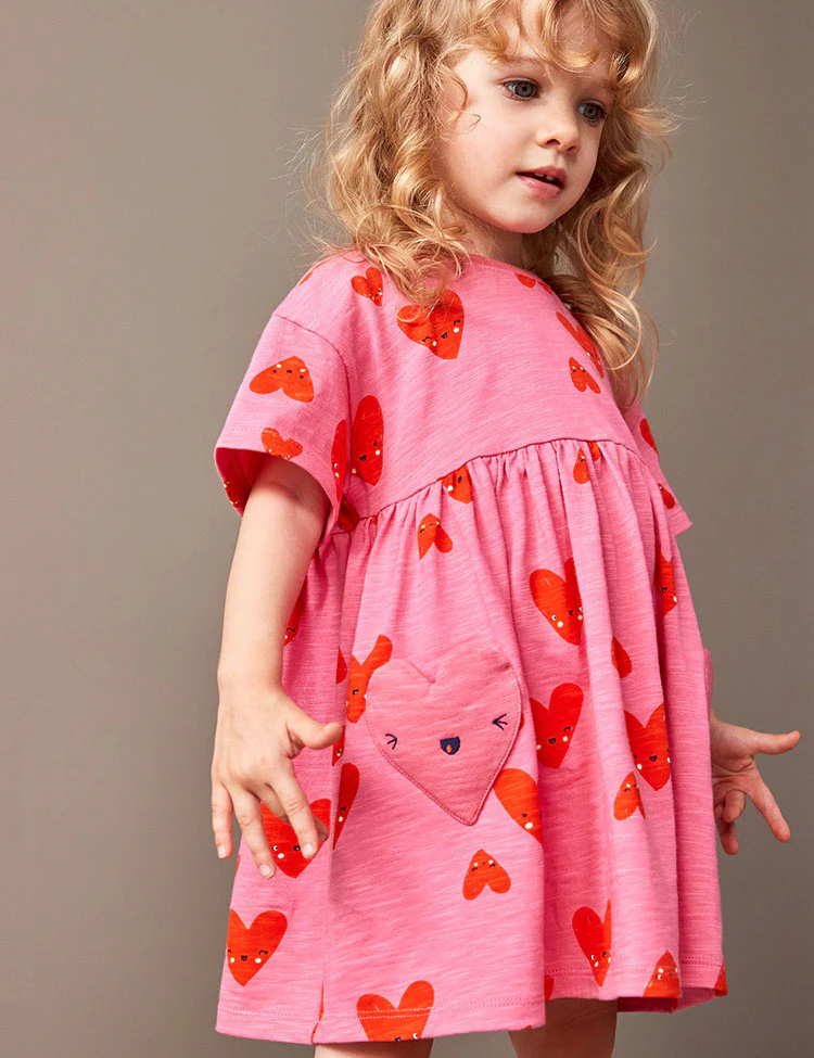Valentine's Day Heart Print Pocket Dress - Image 3