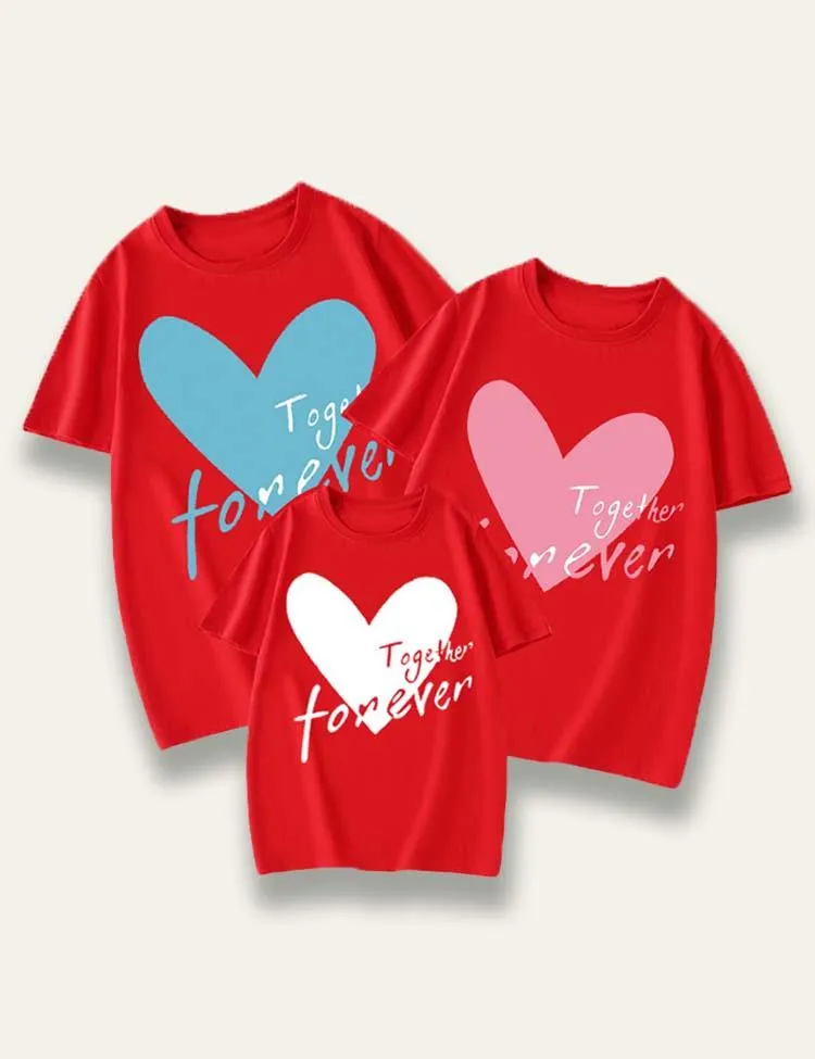 Valentine's Day Heart Printed Family Matching T-Shirt - Image 3