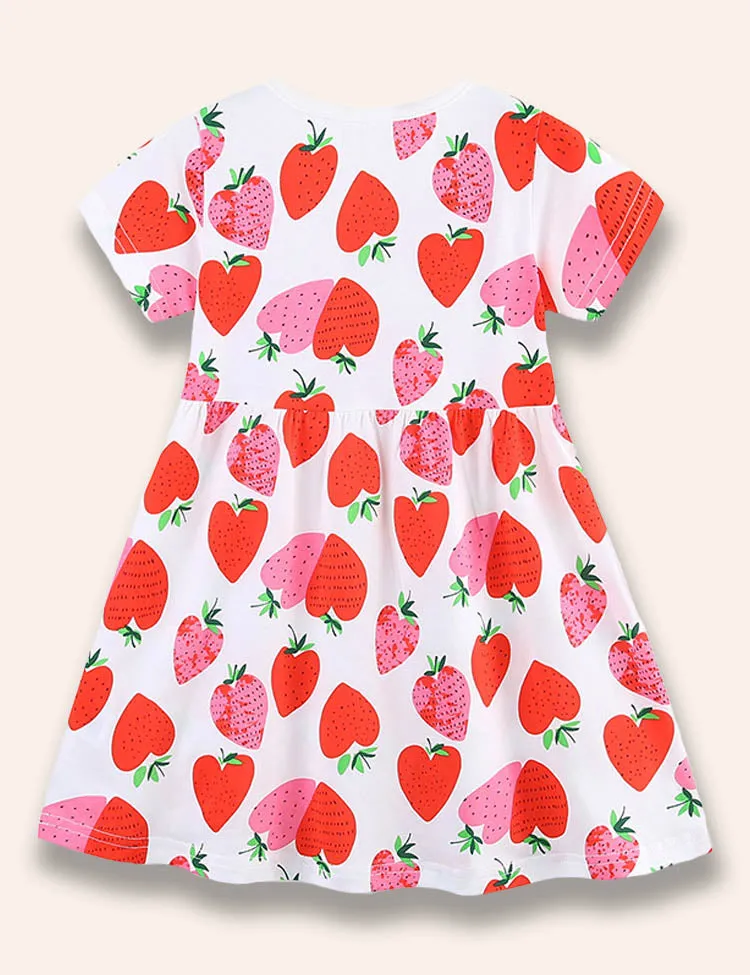Valentine's Day Heart Strawberry Printed Dress - Image 2