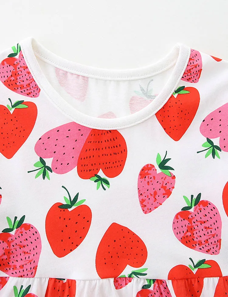 Valentine's Day Heart Strawberry Printed Dress - Image 3