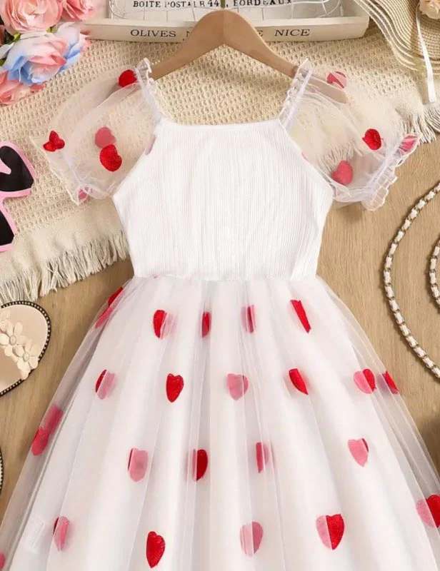 Valentine's Day Heart Tulle Party Dress - Image 2