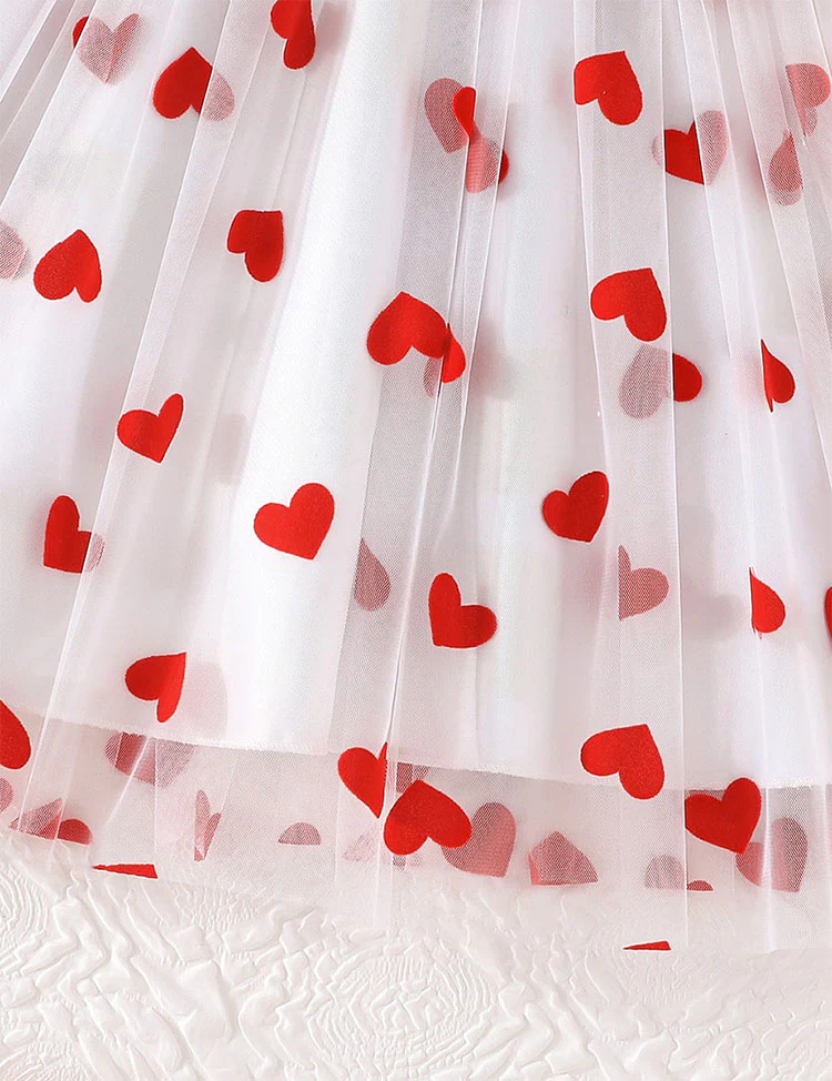 Valentine's Day Heart Tulle Print Dress - Image 2
