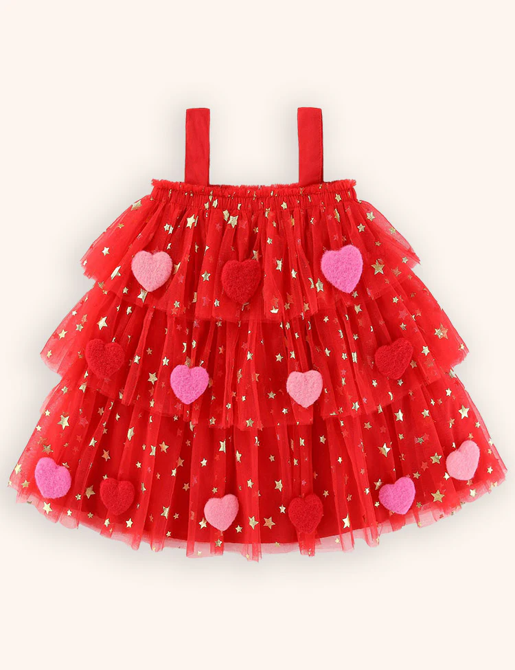 Valentine's Day Love Applique Tulle Suspender Dress - Image 2