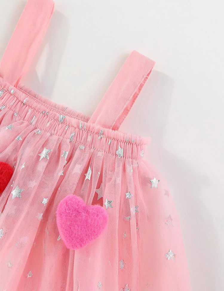Valentine's Day Love Applique Tulle Suspender Dress - Image 3