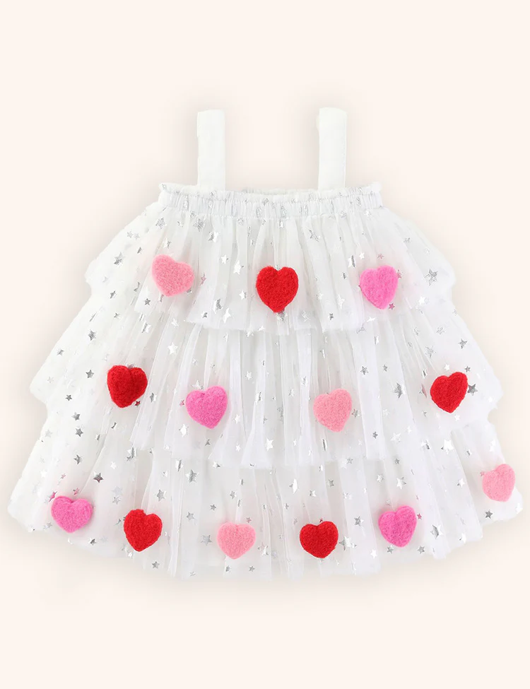 Valentine's Day Love Applique Tulle Suspender Dress - Image 5