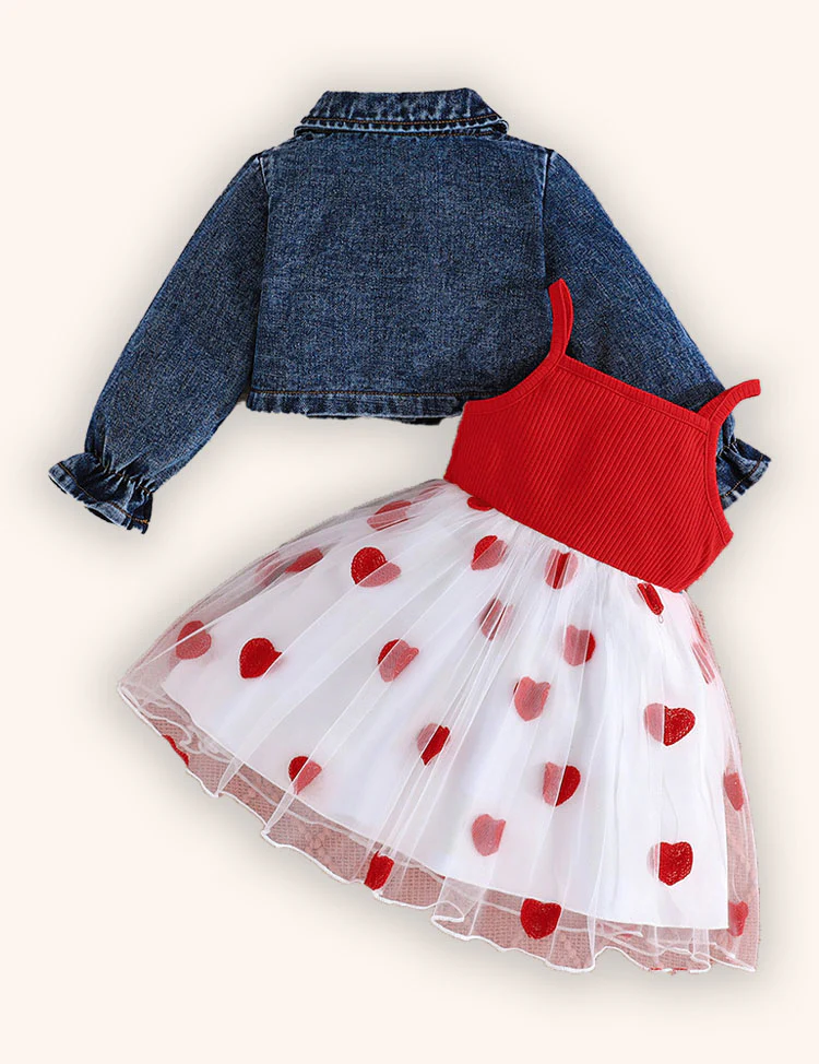 Valentine's Day Love Denim Jacket + Love Dress - Image 2