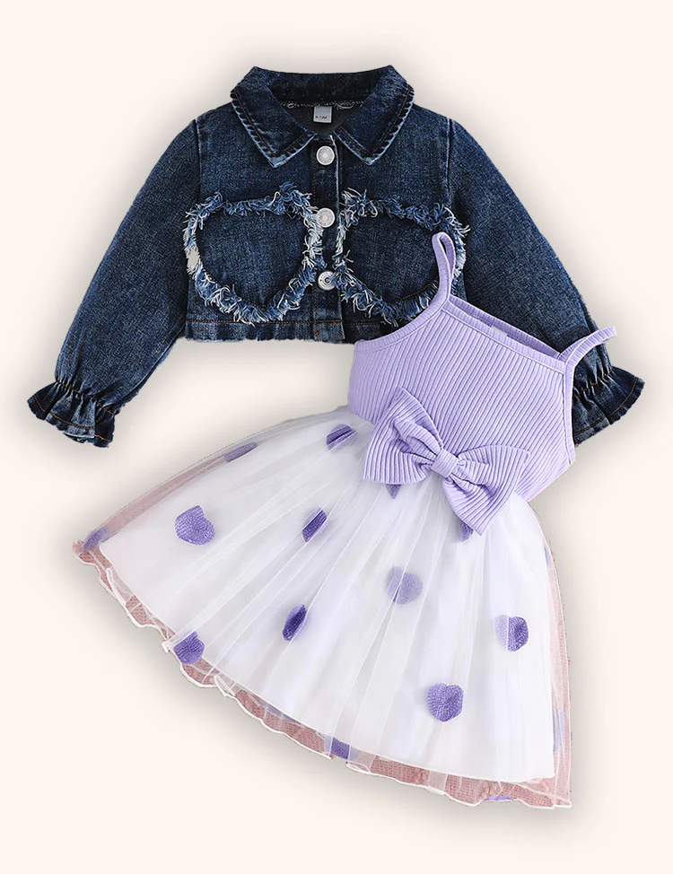 Valentine's Day Love Denim Jacket + Love Dress - Image 3