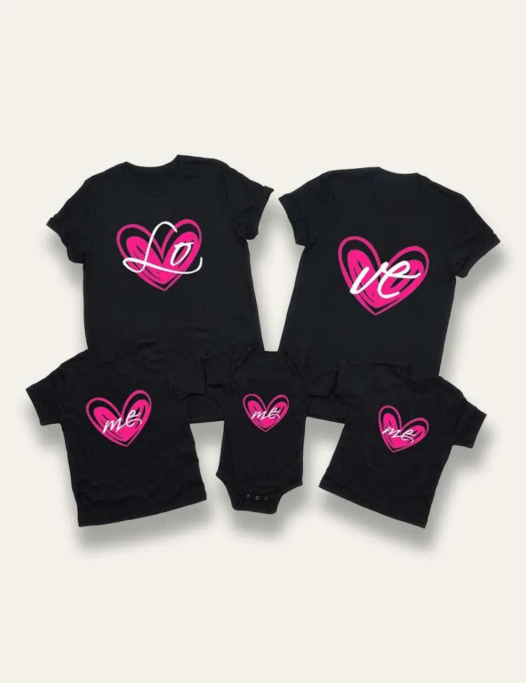 Valentine's Day Love Me Printed Family Matching T-Shirt - Image 3