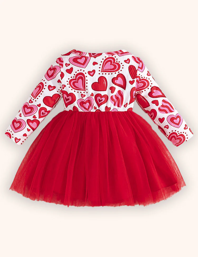 Valentine's Day Love Pattern Tulle Dress - Image 2