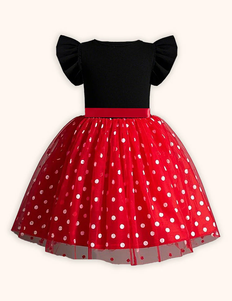Valentine's Day Love Polka Dot Print Party Dress - Image 2