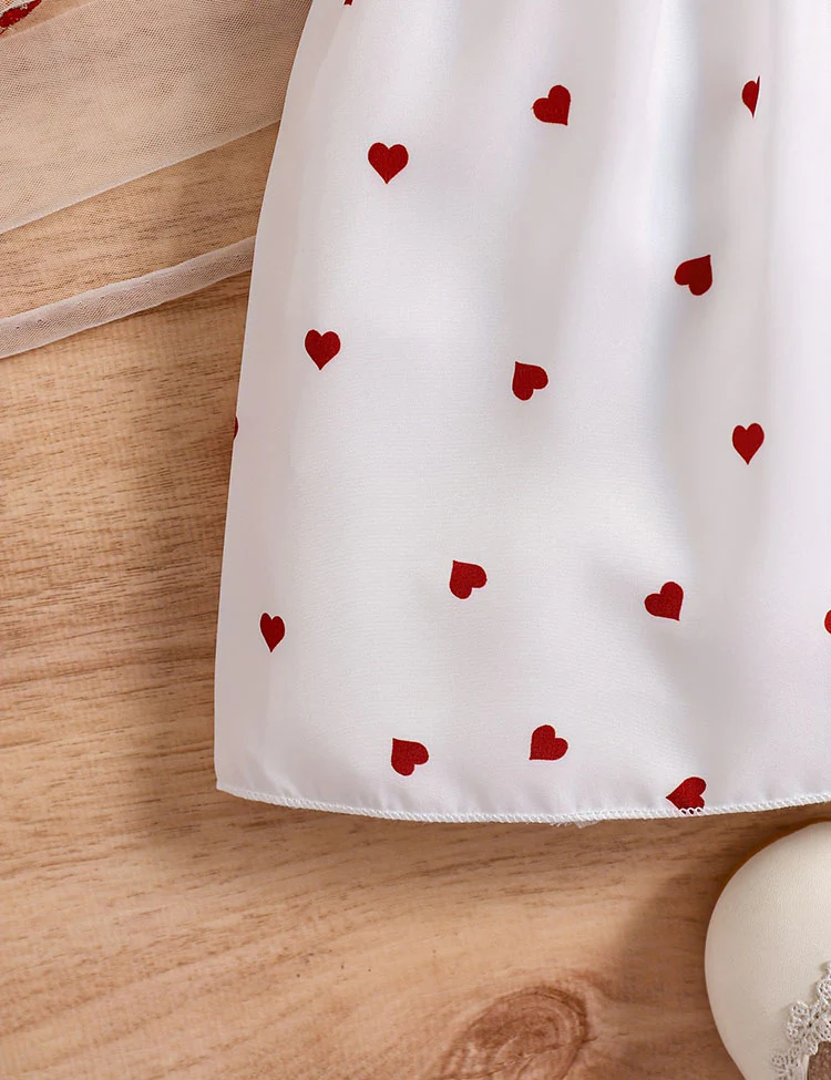 Valentine's Day Love Print Dress + Hat - Image 2