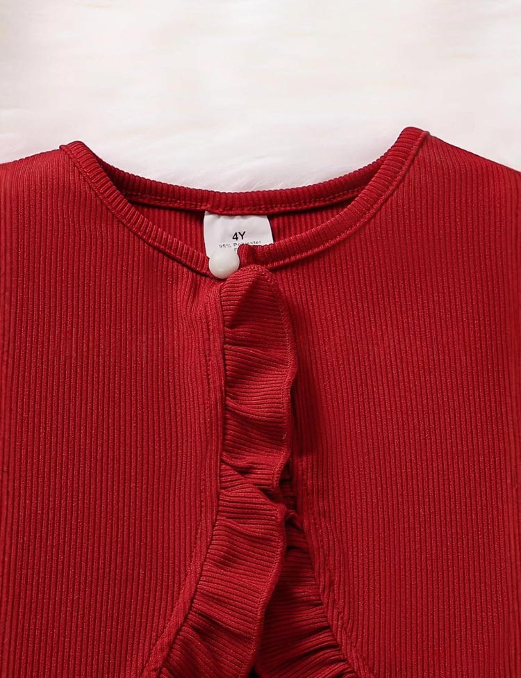 Valentine's Day Love Print Dress + Knitted Jacket - Image 2
