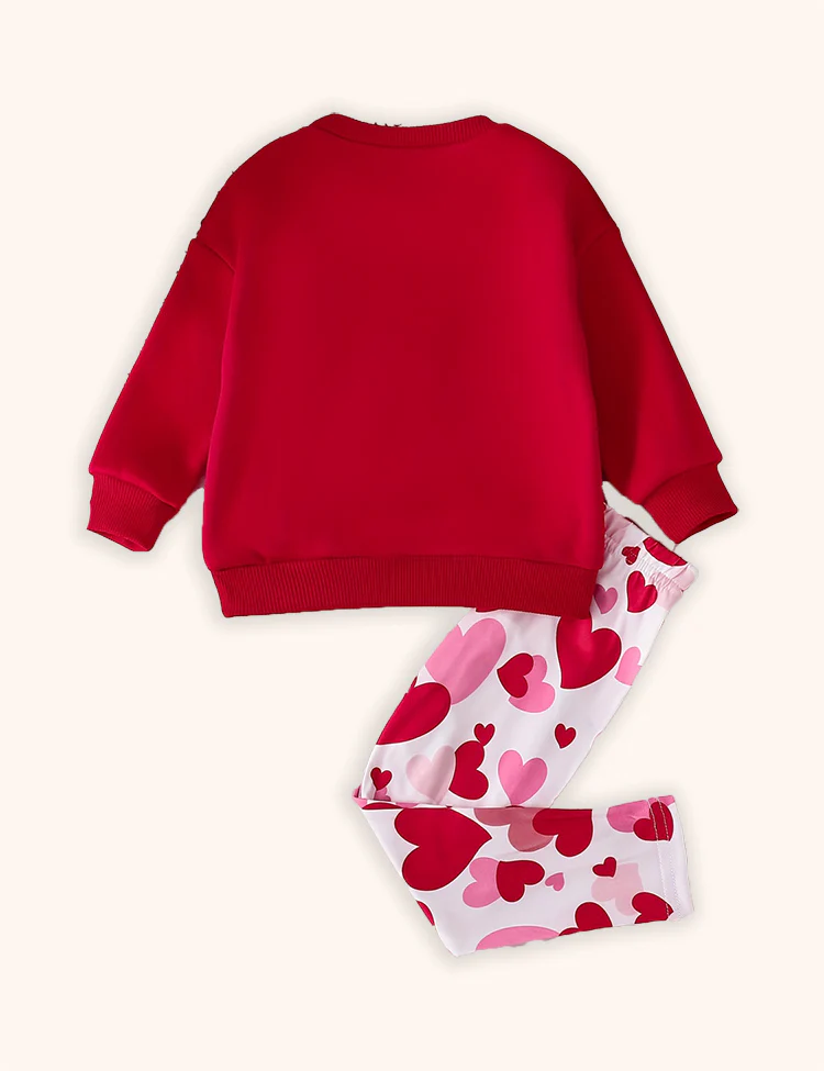Valentine's Day Love Print Sweatshirt Set - Image 2