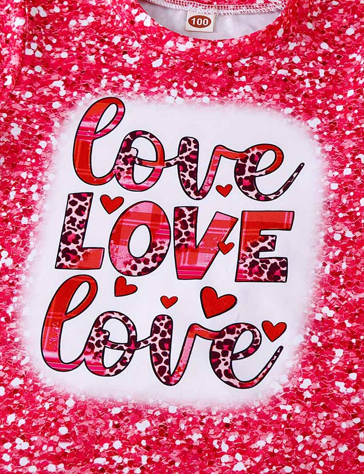 Valentine's Day Love Print T-shirt Set - Image 4