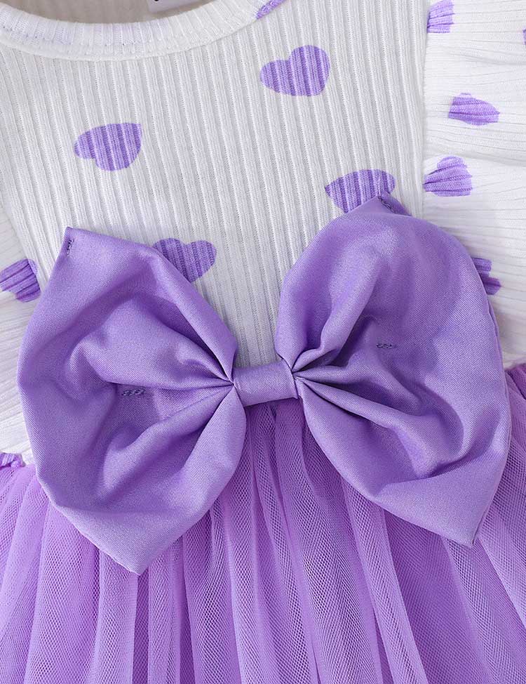 Valentine's Day Love Printing Splicing Tulle Dress - Image 26