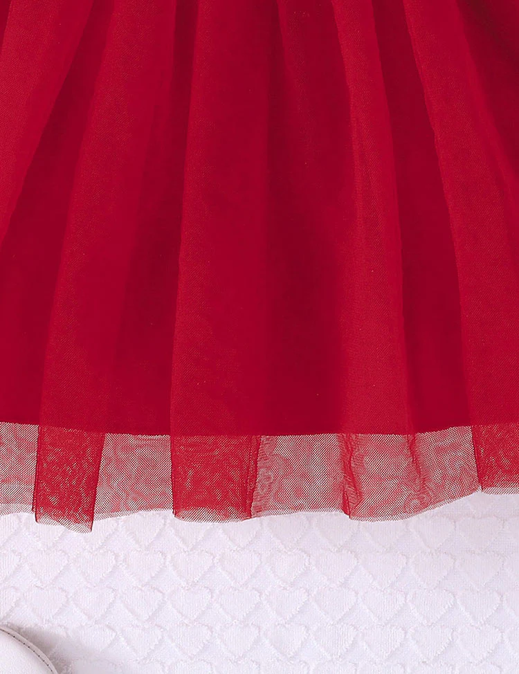 Valentine's Day Love Printing Splicing Tulle Dress - Image 3