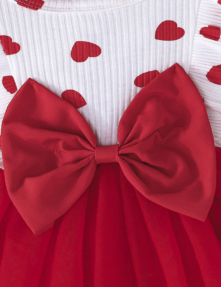 Valentine's Day Love Printing Splicing Tulle Dress - Image 6