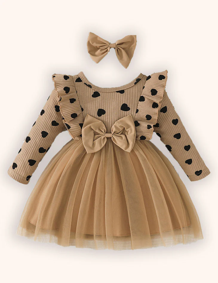 Valentine's Day Love Printing Splicing Tulle Dress - Image 8