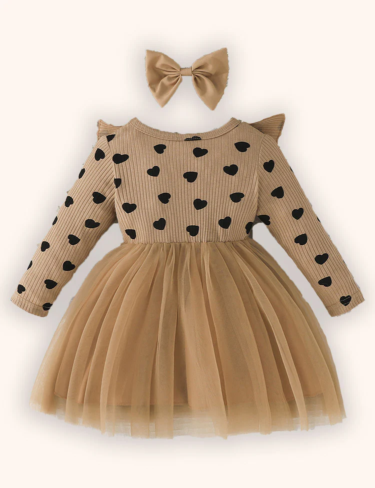 Valentine's Day Love Printing Splicing Tulle Dress - Image 9