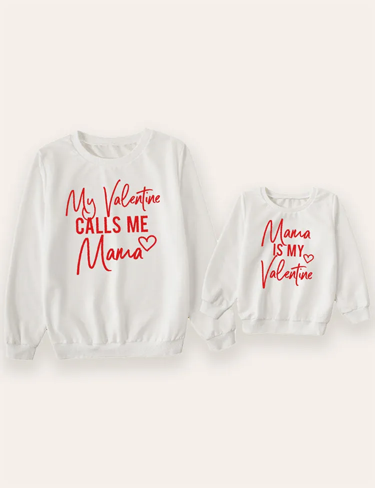 Valentine's Day Mom and Me Printed Long Sleeve Sweatshirt - Image 2