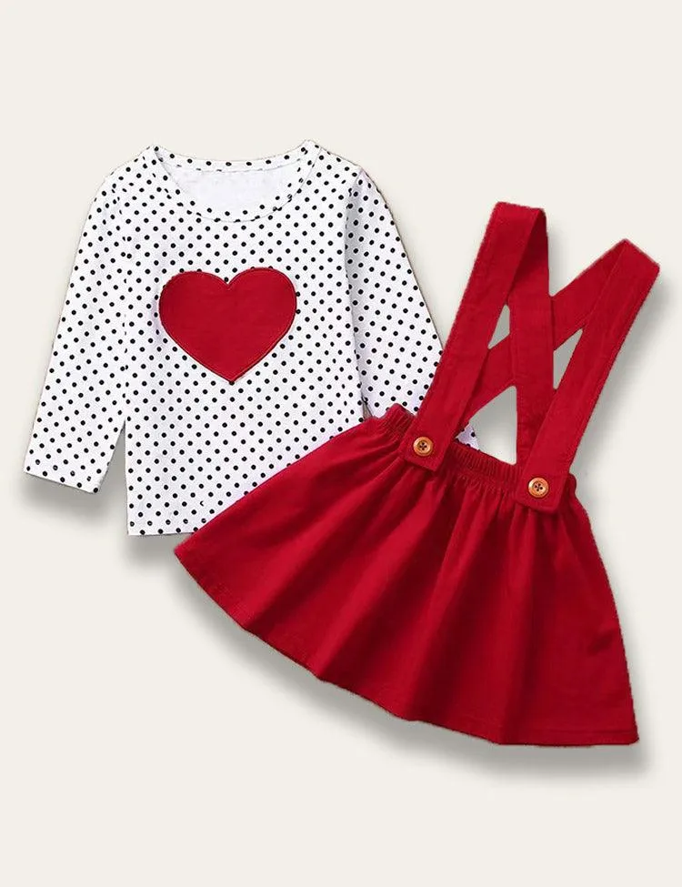 Valentine's Day Polka Dot Love Appliqué Dress - Image 2