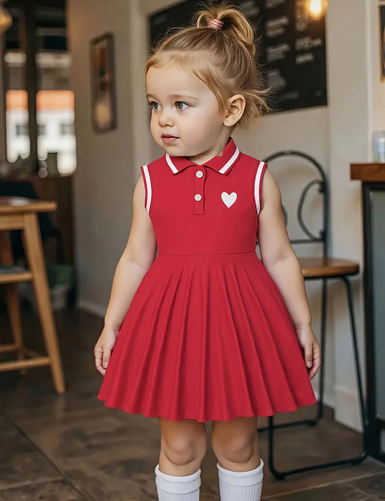 Valentine's Day Sleeveless Heart Print Dress - Image 6