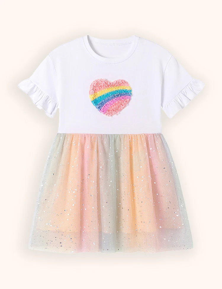 Valentine's Day Love Embroidered Tulle Dress