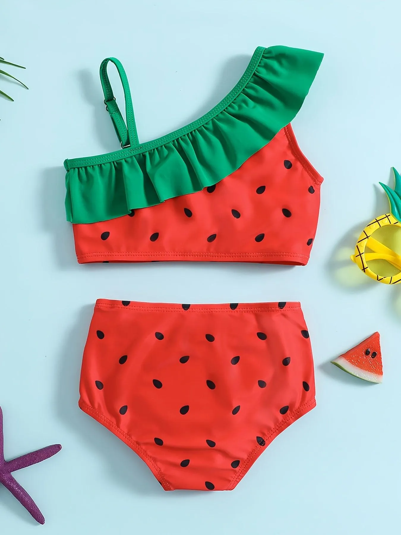 Watermelon Print Split Swimsuit - Image 2