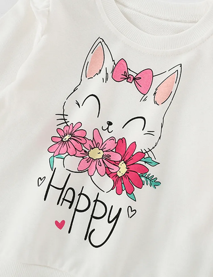 Western Style Cat Printed Sweatshirt - Image 4