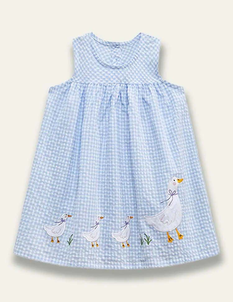 White Duck Appliqué Sleeveless Dress - Image 2
