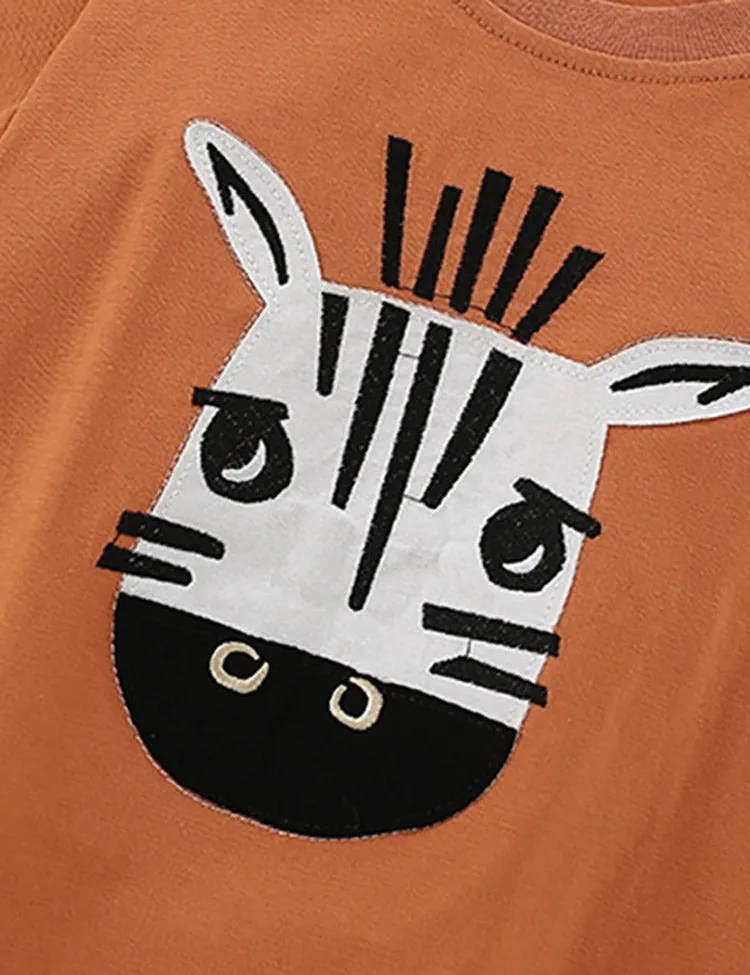 Zebra Applique T-shirt Set - Image 2
