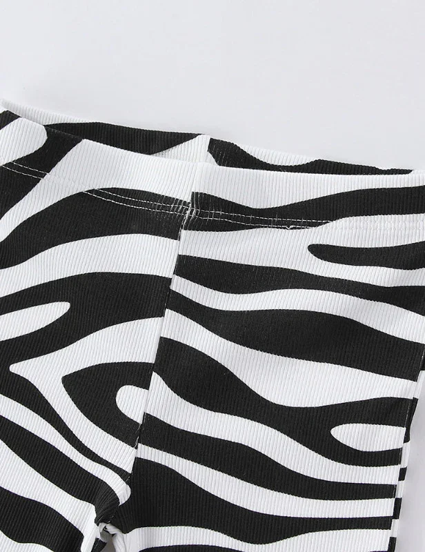 Zebra Striped Flared Leggings - Image 3