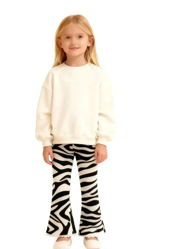 Zebra Striped Flared Leggings - Image 4