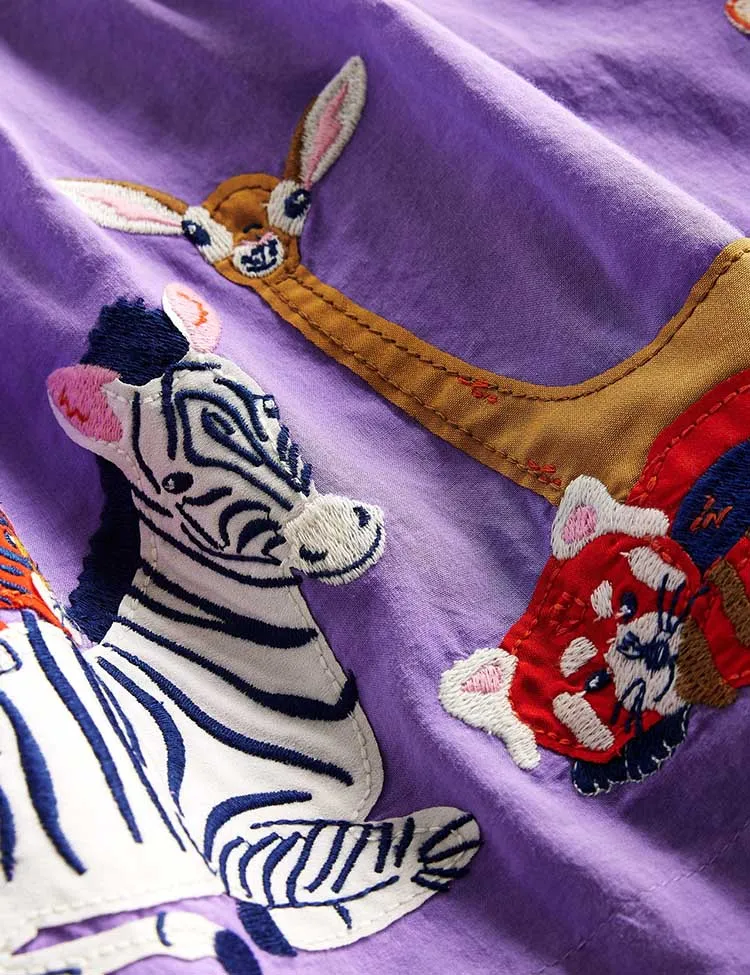 Zoo Animal Appliqué Dress - Image 3